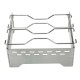 ALSANIDI, Traveler's fire Stand, Portable mini barbecue charcoal grill for picnics, Silver, Size 26.2*27 Cm