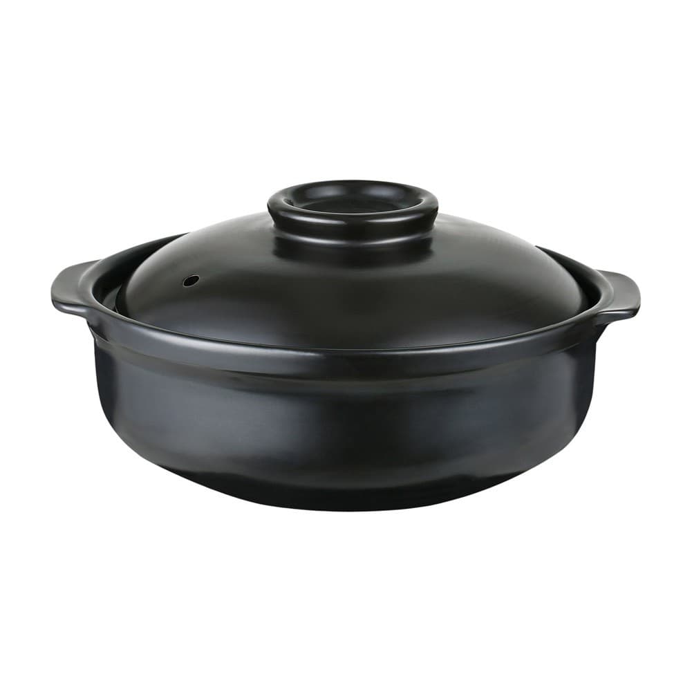 ALSANIDI, Heat pottery pot, Thermal pottery pot, Black, capacity 1.3 L Size 20 Cm