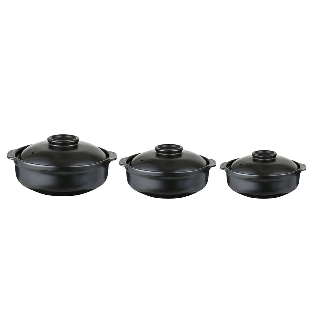 ALSANIDI, Heat pottery pot, Thermal pottery pot, Black, capacity 1.3 L Size 20 Cm