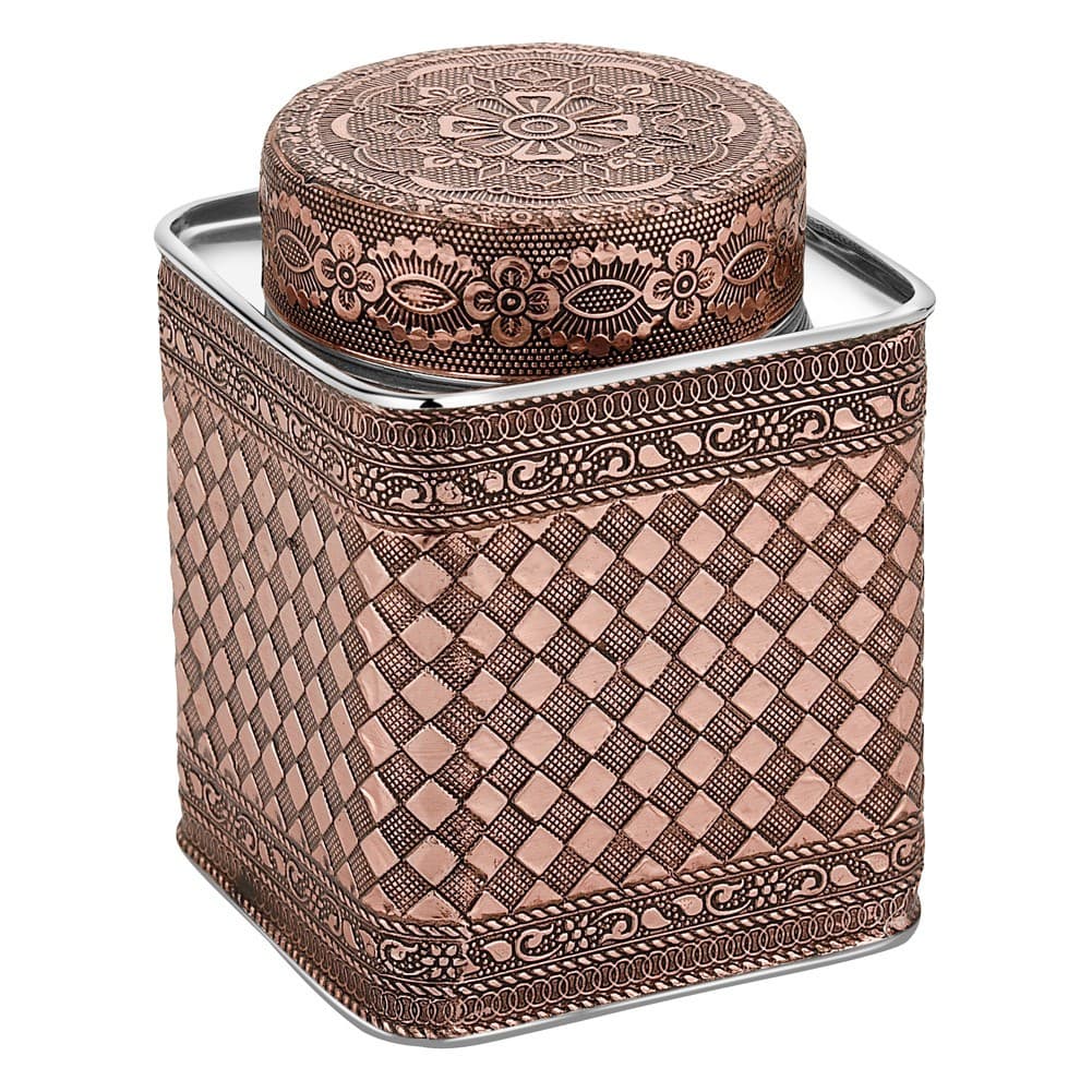 ALSANIDI, Indian Stainless steel Spices storage, Tea, coffee and sugar storage for trips, Bronze, Size 2