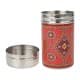 ALSANIDI, Najdi Inscription Steel Spices Storage, Tea, coffee and sugar storage for trips, Red, Size 7*12.5 Cm