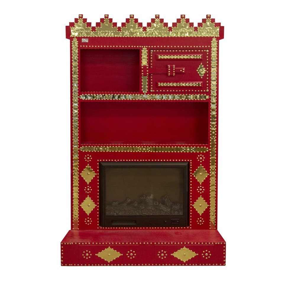 ALSANIDI, Traditional Kamar Cupboard with an Electric Heater, Red, Size 120*200 Cm