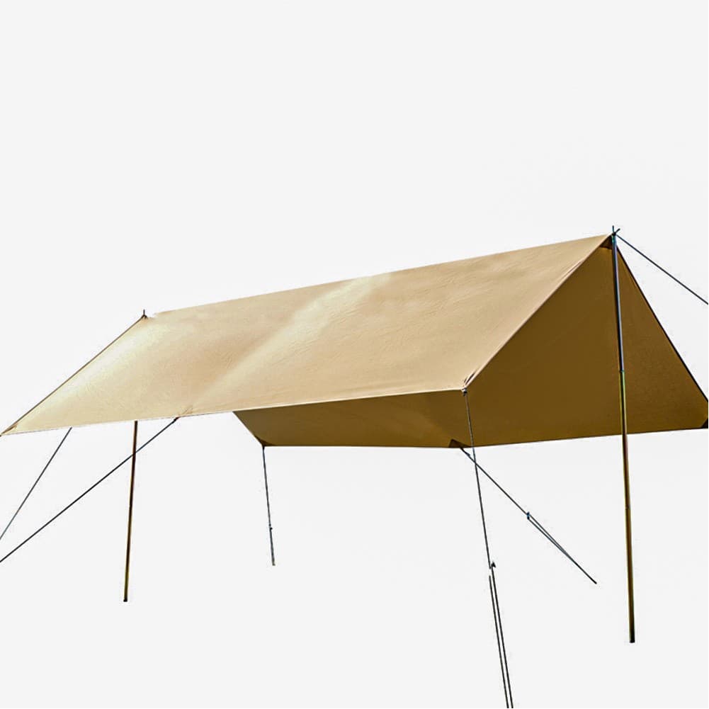 DPT, Cotton Road Trip Camping Tent, Portable Car Umbrella, Beige, Size 292*400*185 Cm