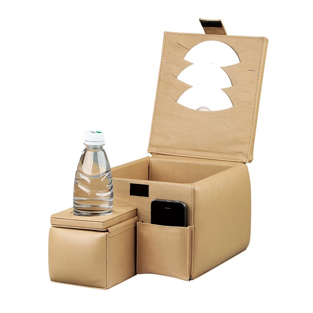 ALSANIDI, Wooden car arm rest, car Merca, Beige, Size 35*23*22Cm