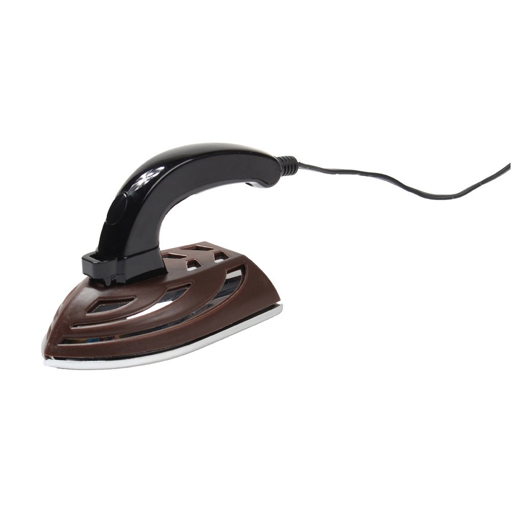 ALSANIDI, 12-volt Electric Clothes Iron for Camping, Brown*Black, 18 Watt