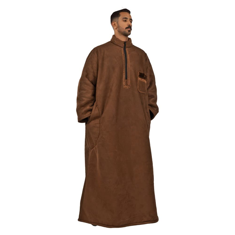 السنيدي، ثوب فرو، ثوب شتوي، بني، متعدد المقاسات