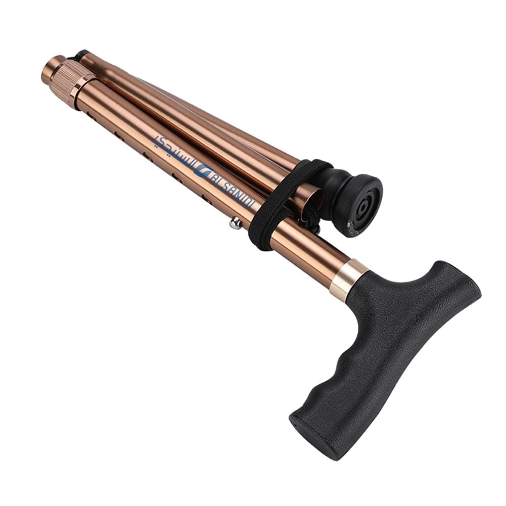 ALSANIDI, Foldable Hiking Pole, Hiking Stick, Brown, Size 91 Cm