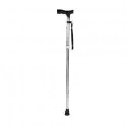 ALSANIDI, Foldable Hiking Pole, Hiking Stick, Silver, Size 91 Cm