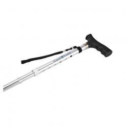 ALSANIDI, Foldable Hiking Pole, Hiking Stick, Silver, Size 91 Cm