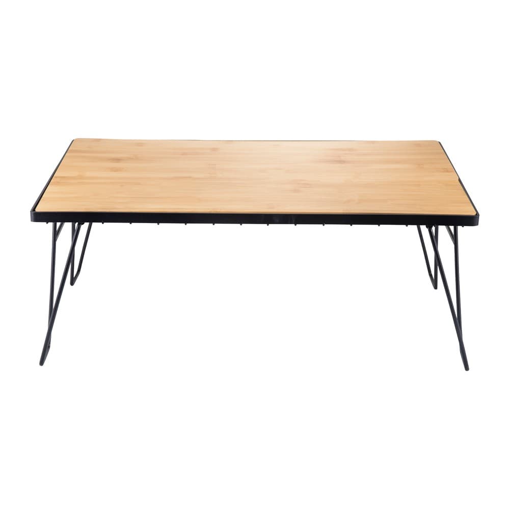 DPT, Foldable Bamboo Camping Table, Foldable Table for Outdoor and Home Gardens, Beige, Size 35*60*23 Cm