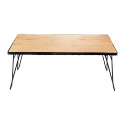DPT, Foldable Bamboo Camping Table, Foldable Table for Outdoor and Home Gardens, Beige, Size 35*60*23 Cm