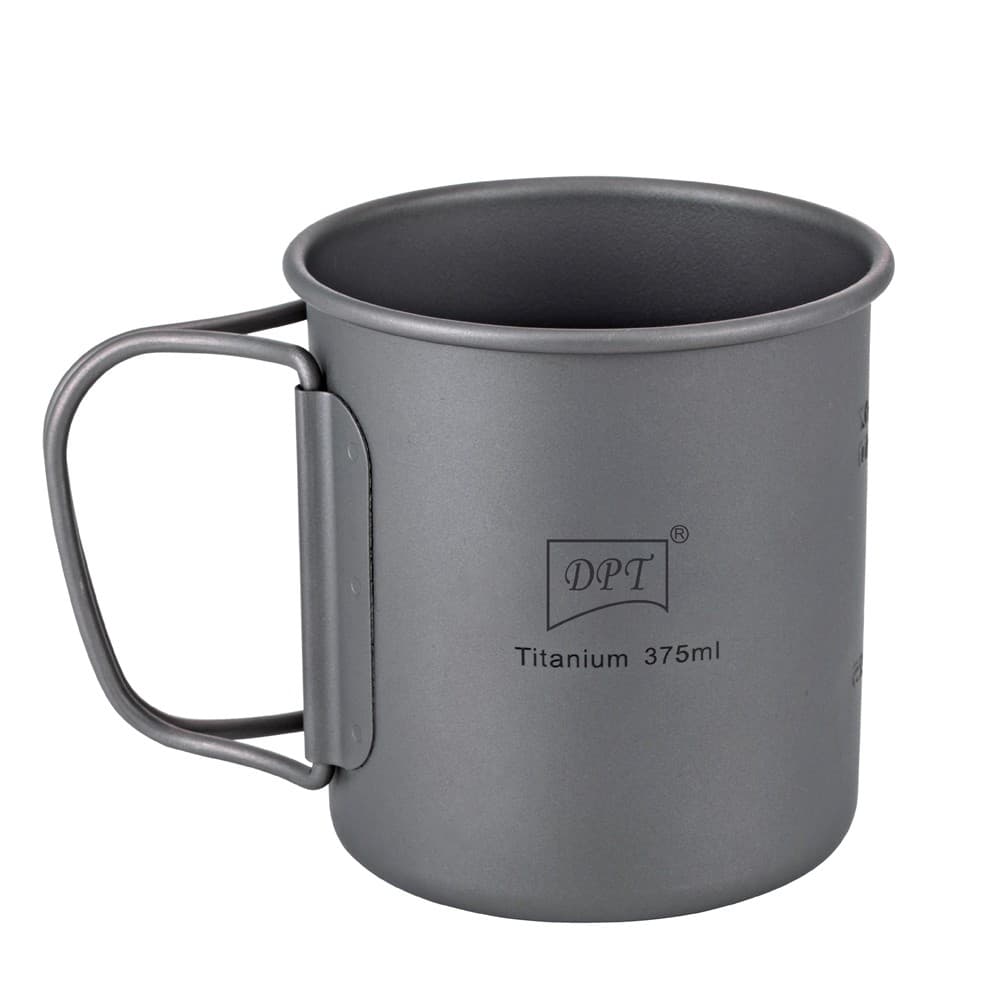 DPT, Titanium cup for trips and hiking, Gray, capacity 375 ml