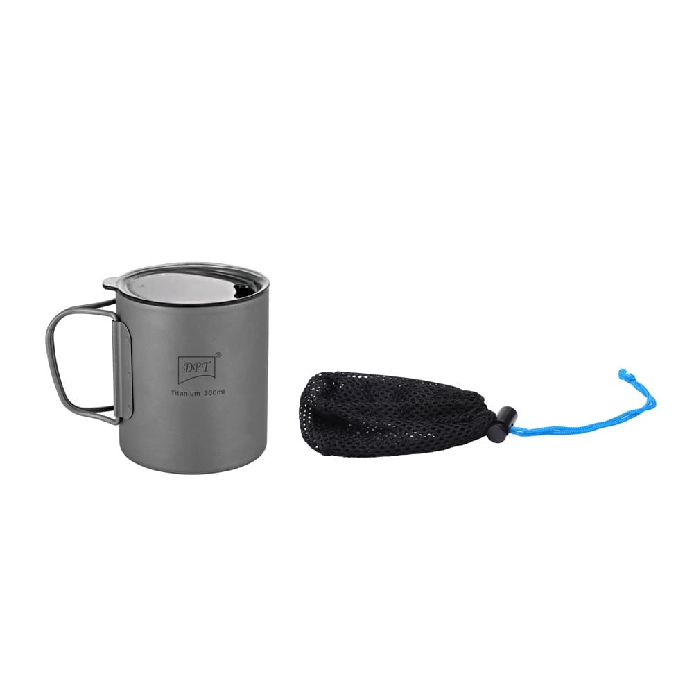 DPT, Titanium cup for trips and hiking, Gray, capacity 300 ml