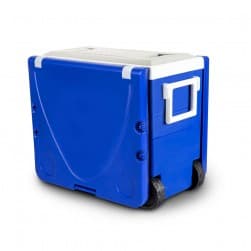 DPT, Fiberglass Table with Chairs for Camping, Foldable Table for Outdoor and Home Gardens, Blue*White, Size 105*49*42 Cm
