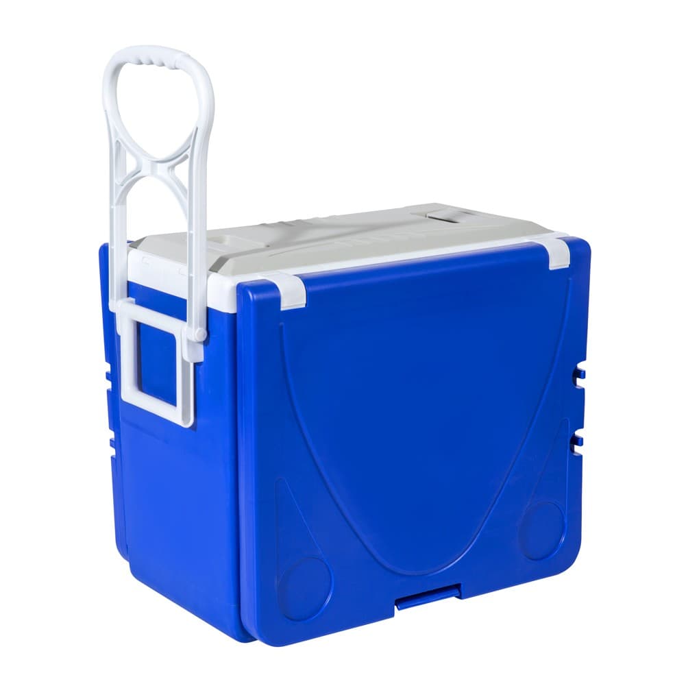 DPT, Fiberglass Table with Chairs for Camping, Foldable Table for Outdoor and Home Gardens, Blue*White, Size 105*49*42 Cm