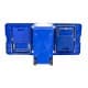DPT, Fiberglass Table with Chairs for Camping, Foldable Table for Outdoor and Home Gardens, Blue*White, Size 105*49*42 Cm