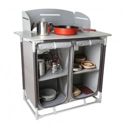 DPT, Foldable Camping Kitchen Table, Foldable Table for Outdoor and Home Gardens, Gray, Size 85*49*102 Cm