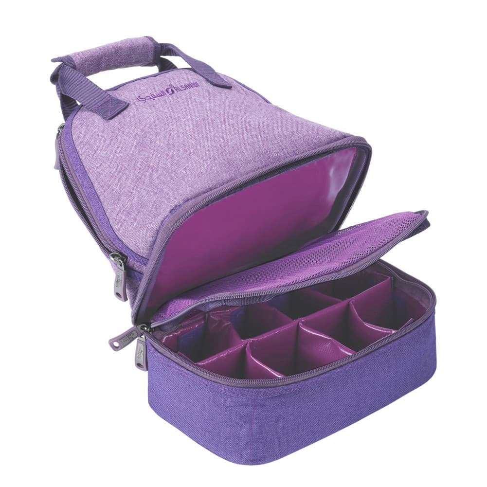ALSANIDI, Stainless steel teapot bag with Completed Glasses, Tea bag for trips, Lilac, Set 9 pcs