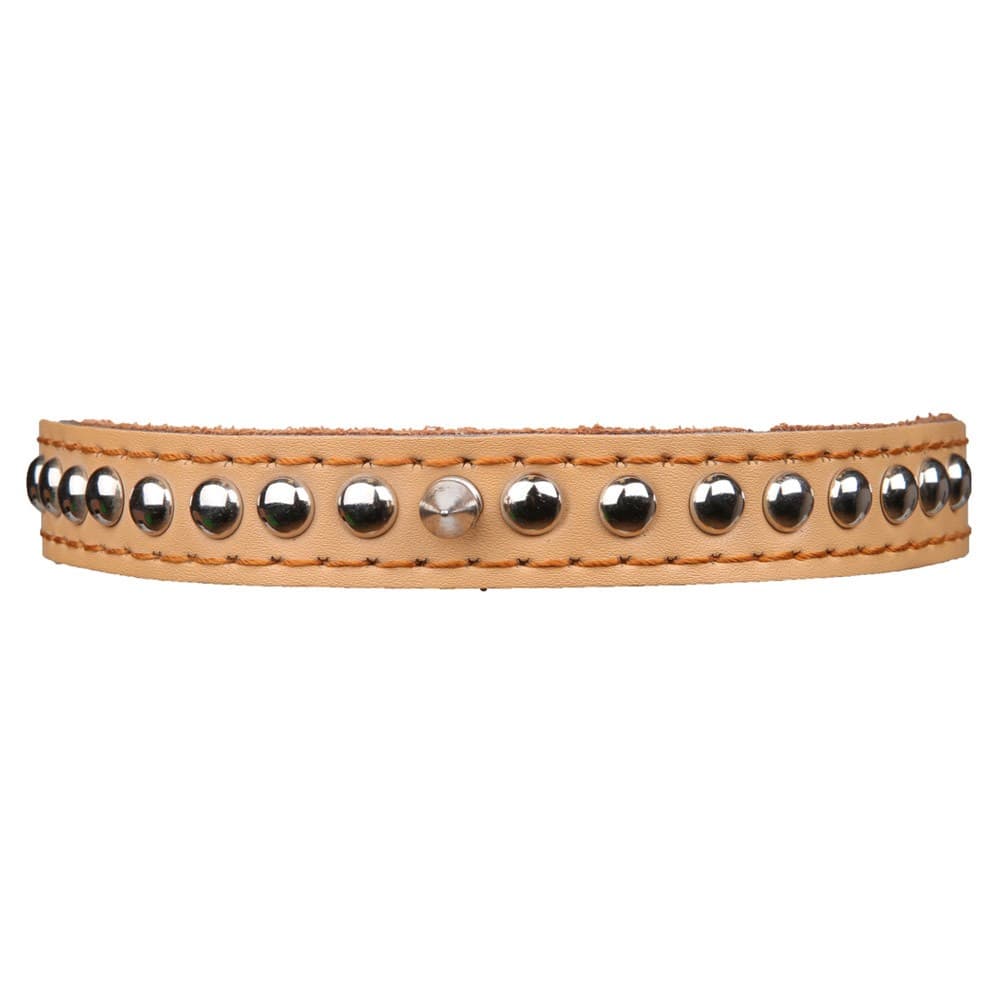 ALSANIDI, Leather Braided Collar, Brown, عرض 2 Cm