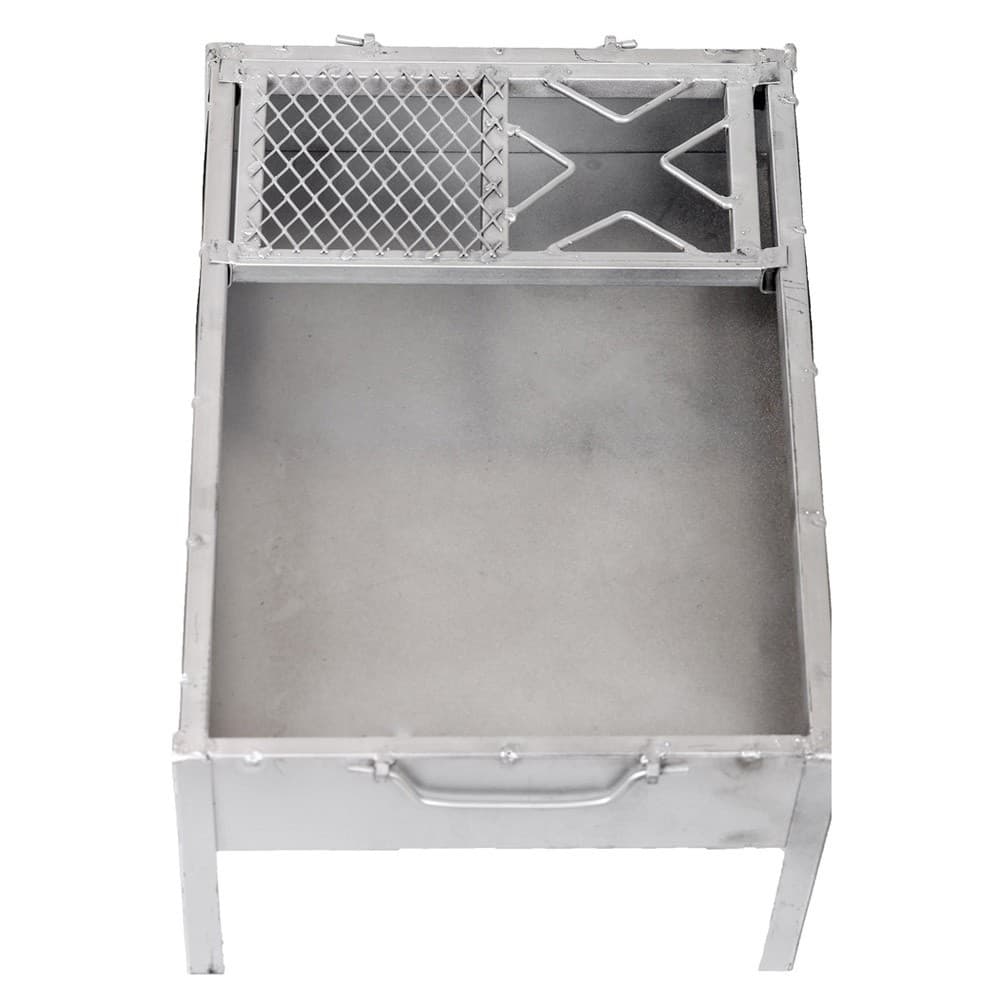 ALSANIDI, Charcoal grill for trips, Portable Charcoal Grill, Silver, Size 35*60 Cm