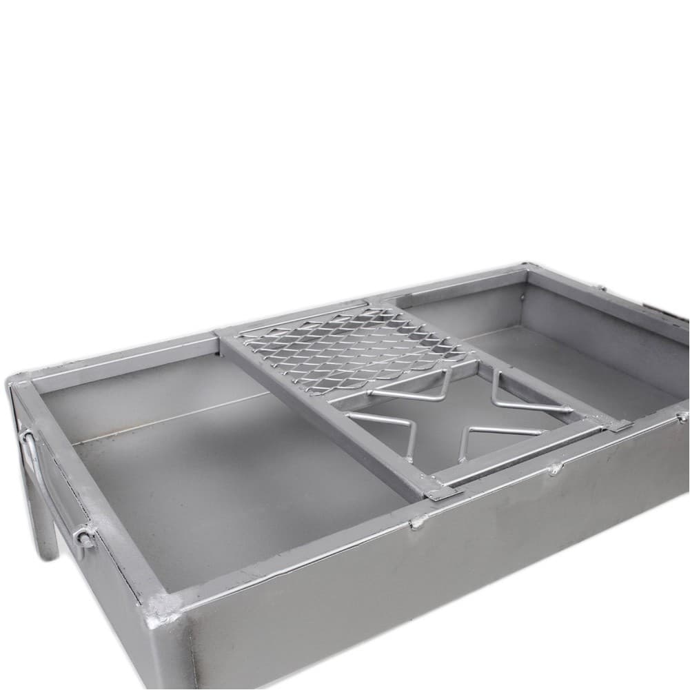 ALSANIDI, Charcoal grill for trips, Portable Charcoal Grill, Silver, Size 35*60 Cm