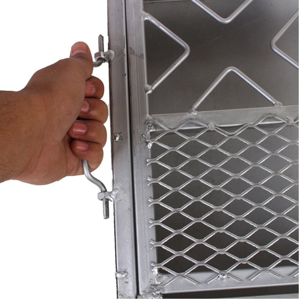 ALSANIDI, Charcoal grill for trips, Portable Charcoal Grill, Silver, Size 35 × 73 x 20 cm