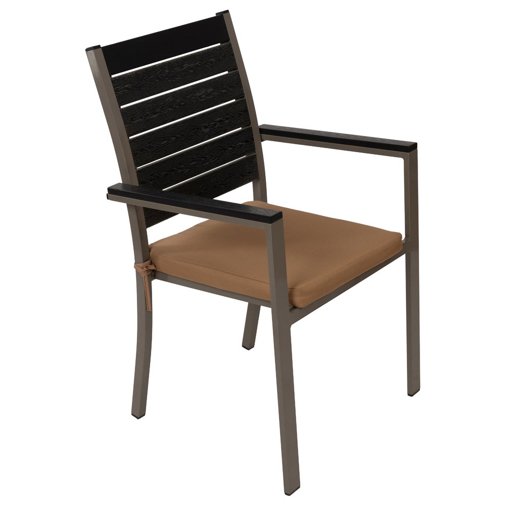 ALSANIDI, Garden table with 4 chairs, Foldable Table for Outdoor and Home Gardens, Gray, Size 91*91 Cm
