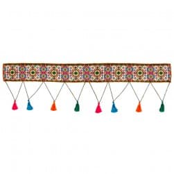 ALSANIDI, Heritage Decor with a Strip of Ornamentation, Beige , Size 20*200 Cm