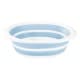 ALSANIDI, Foldable washing bowel, Water boweland Vegetables cutting stand, White*Blue, Size 41*32*12.5 Cm