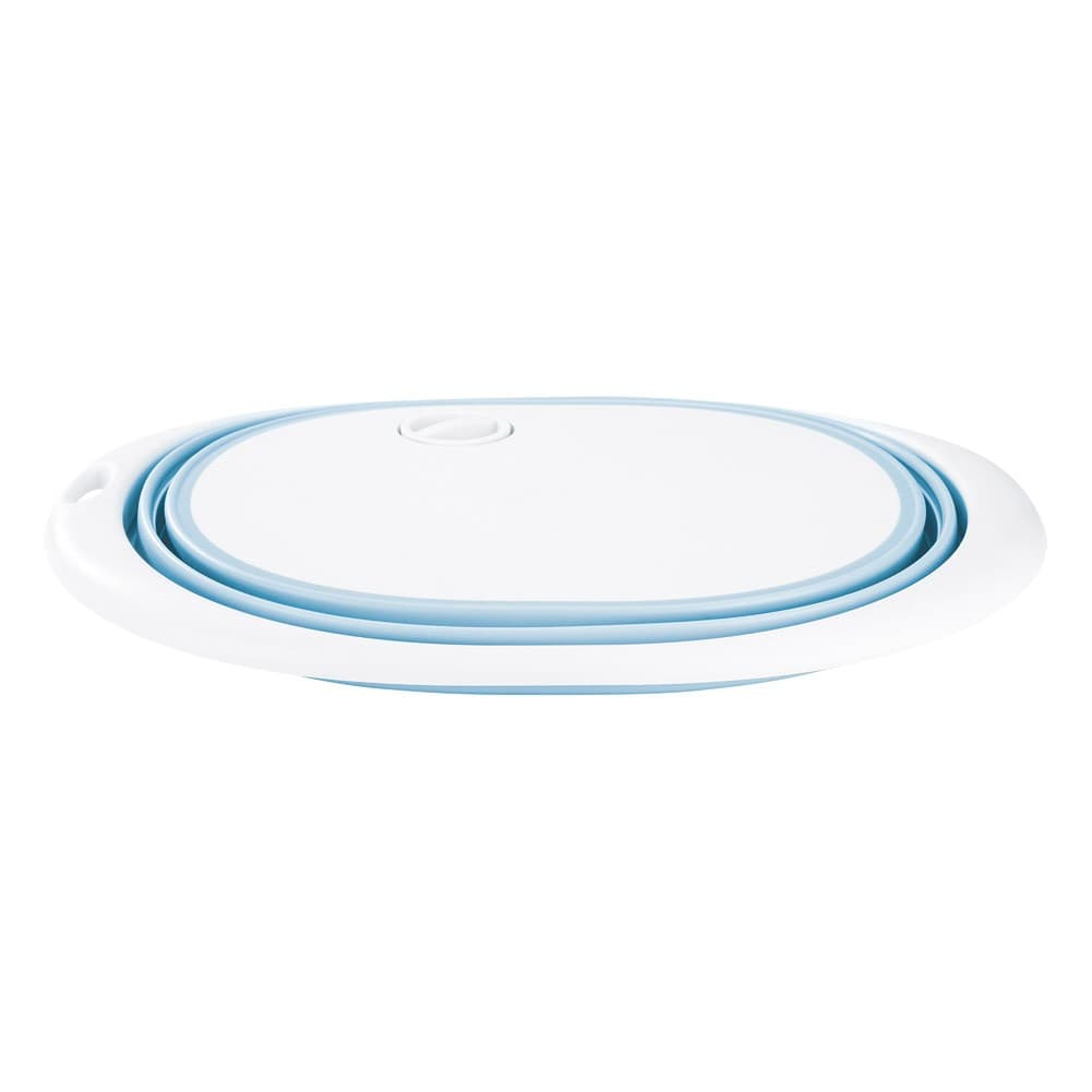 ALSANIDI, Foldable washing bowel, Water boweland Vegetables cutting stand, White*Blue, Size 41*32*12.5 Cm