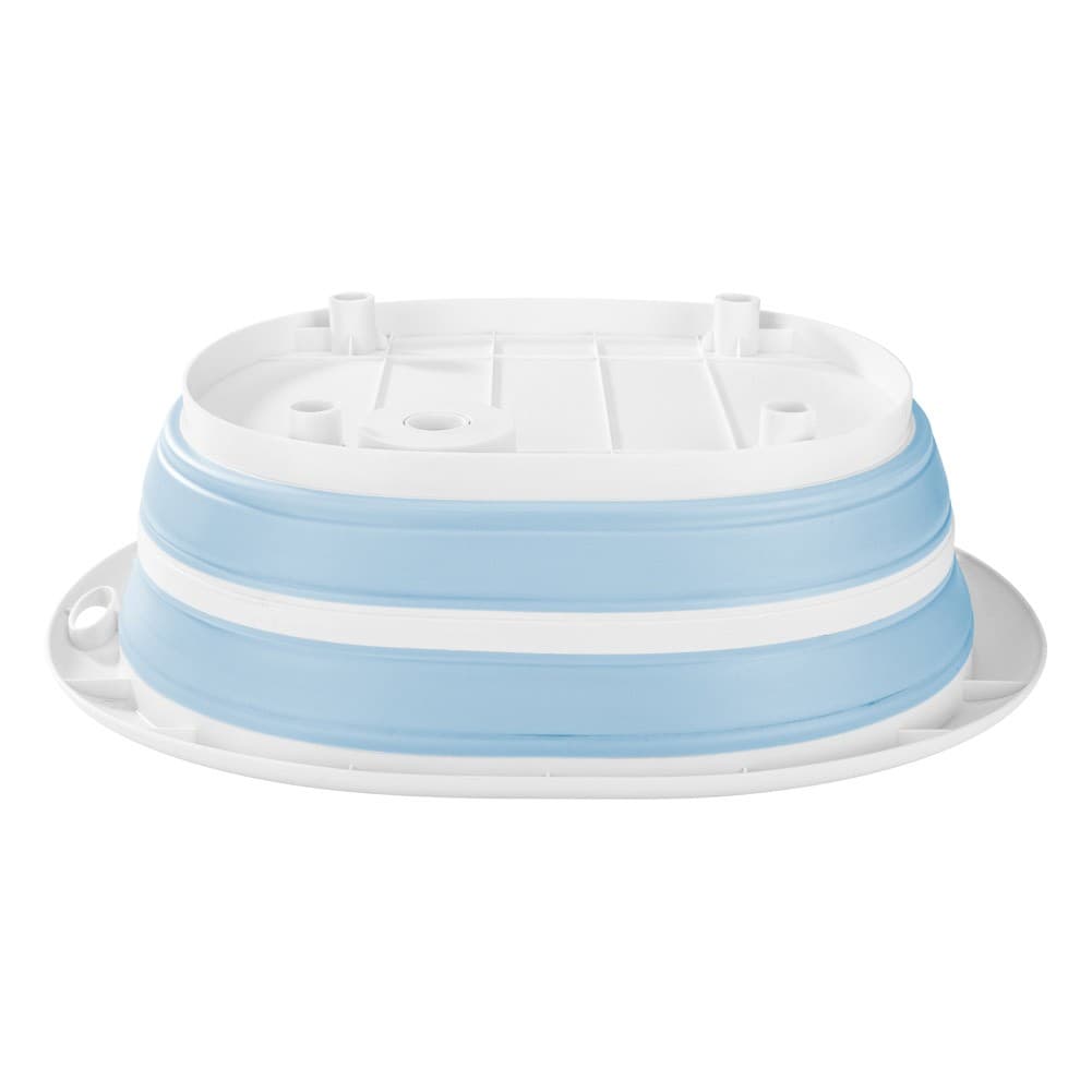 ALSANIDI, Foldable washing bowel, Water boweland Vegetables cutting stand, White*Blue, Size 41*32*12.5 Cm