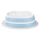 ALSANIDI, Foldable washing bowel, Water boweland Vegetables cutting stand, White*Blue, Size 41*32*12.5 Cm
