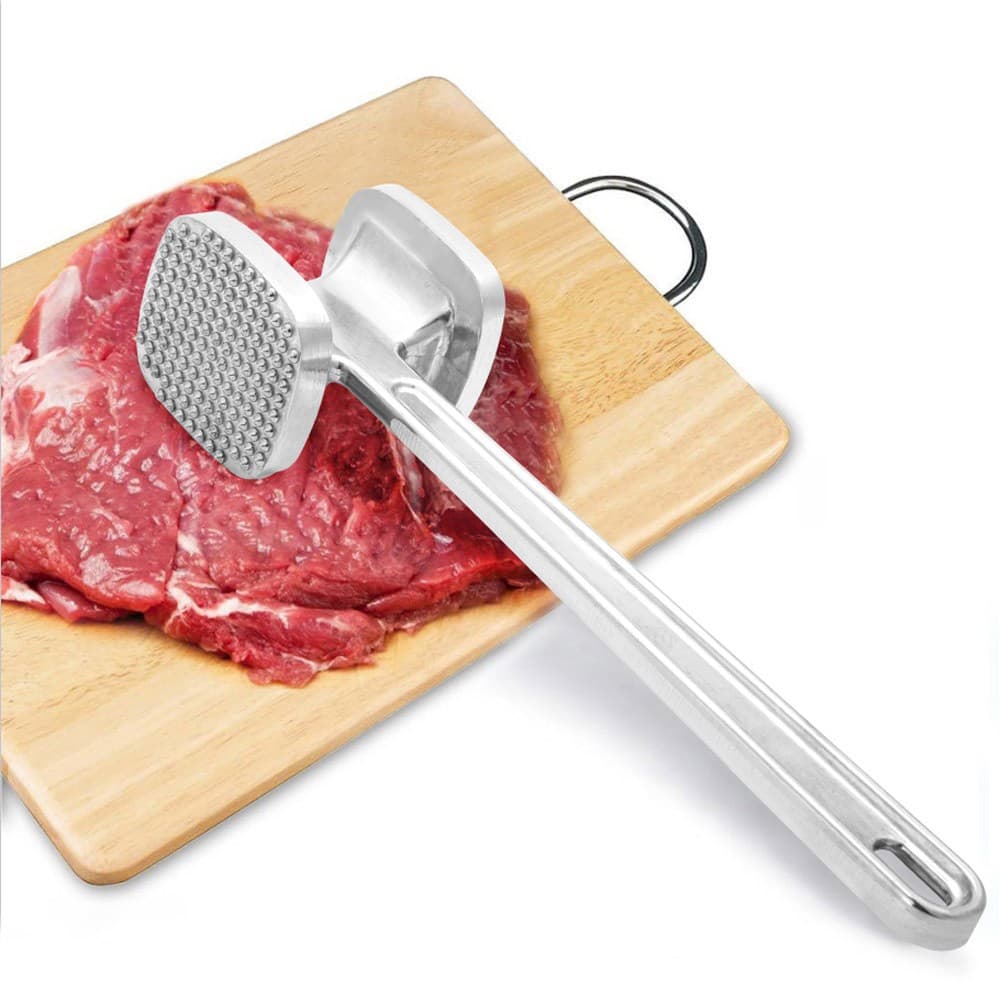 ALSANIDI, Meat Hammer, Chicken Hammer, Silver, Size 27.7*5.8 Cm