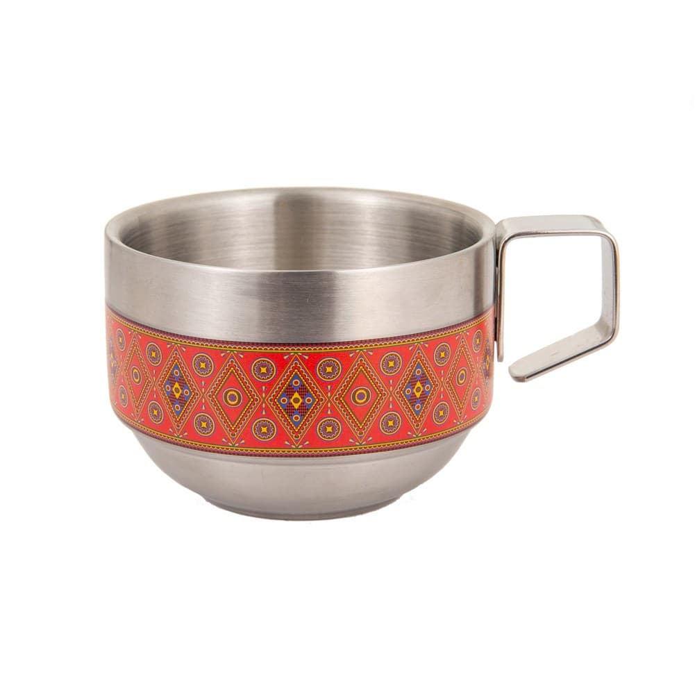 ALSANIDI, Stainless steel Liquid cup, Coffee cup for trips and travel, Silver, Set 4 pcs