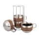 ALSANIDI, Stainless steel Liquid cup, Coffee cup for trips and travel, Silver, Set 4 pcs