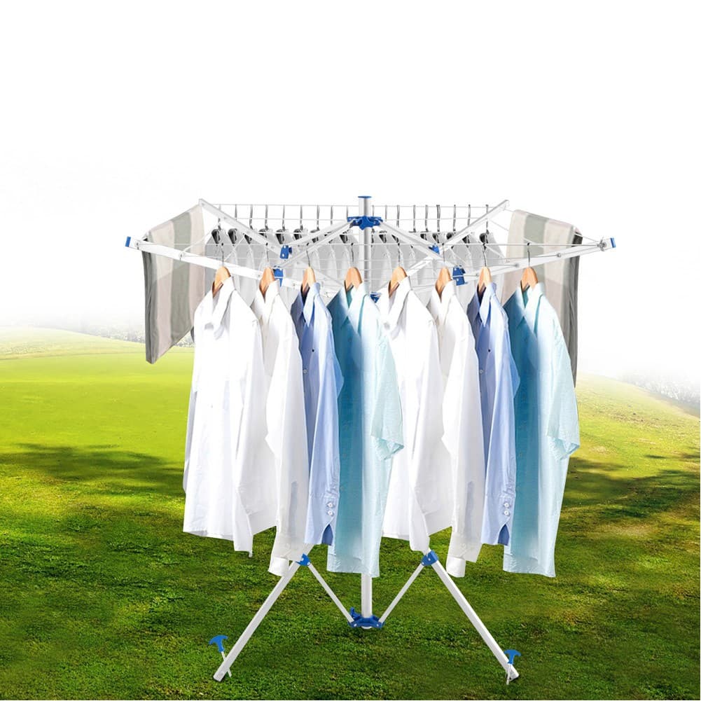 ALSANIDI, Foldable Clothes Drying Rack, Silver, Size107*107*145Cm