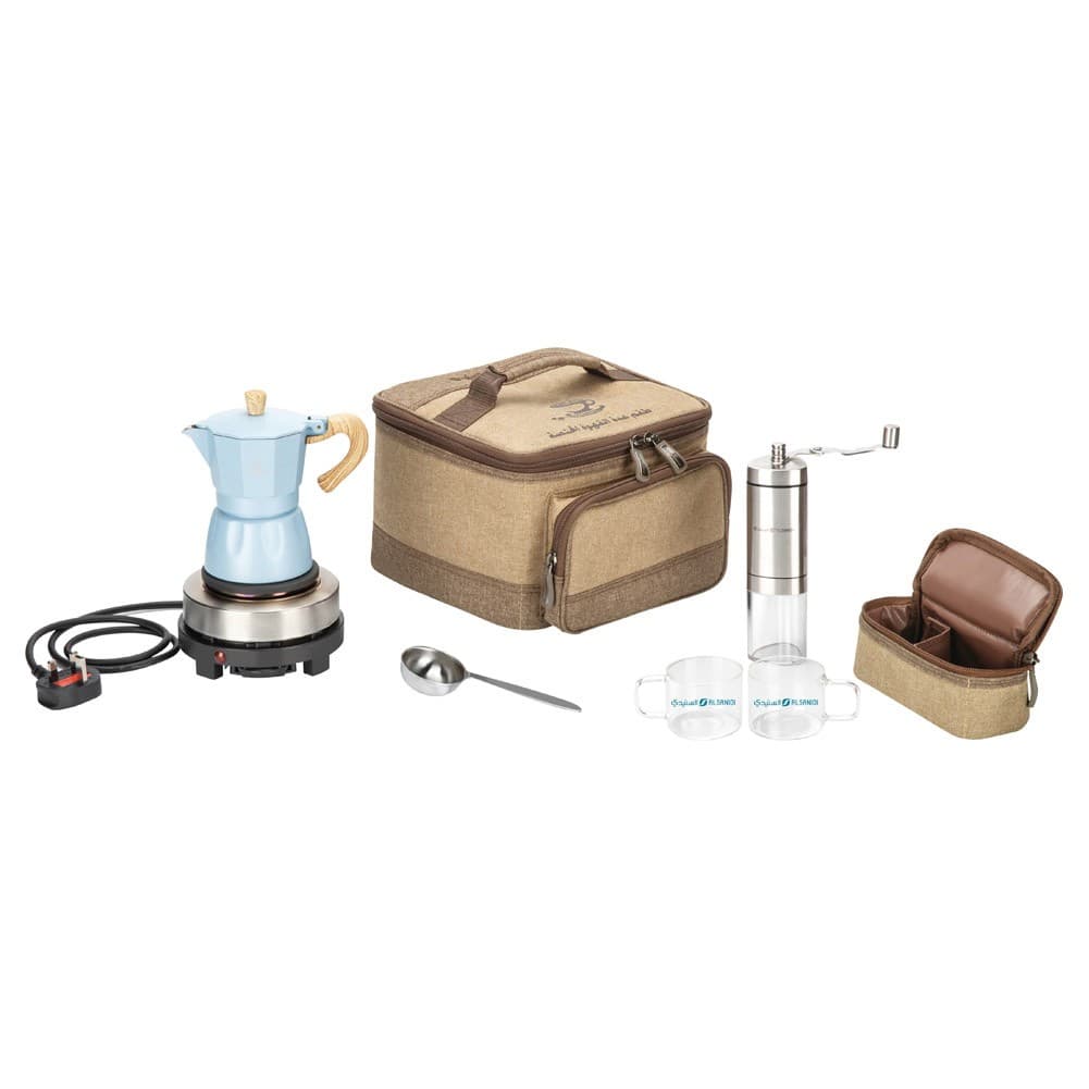 ALSANIDI, Espresso coffee preparing set, speciality coffee kit, Woody, Set 8 pcs