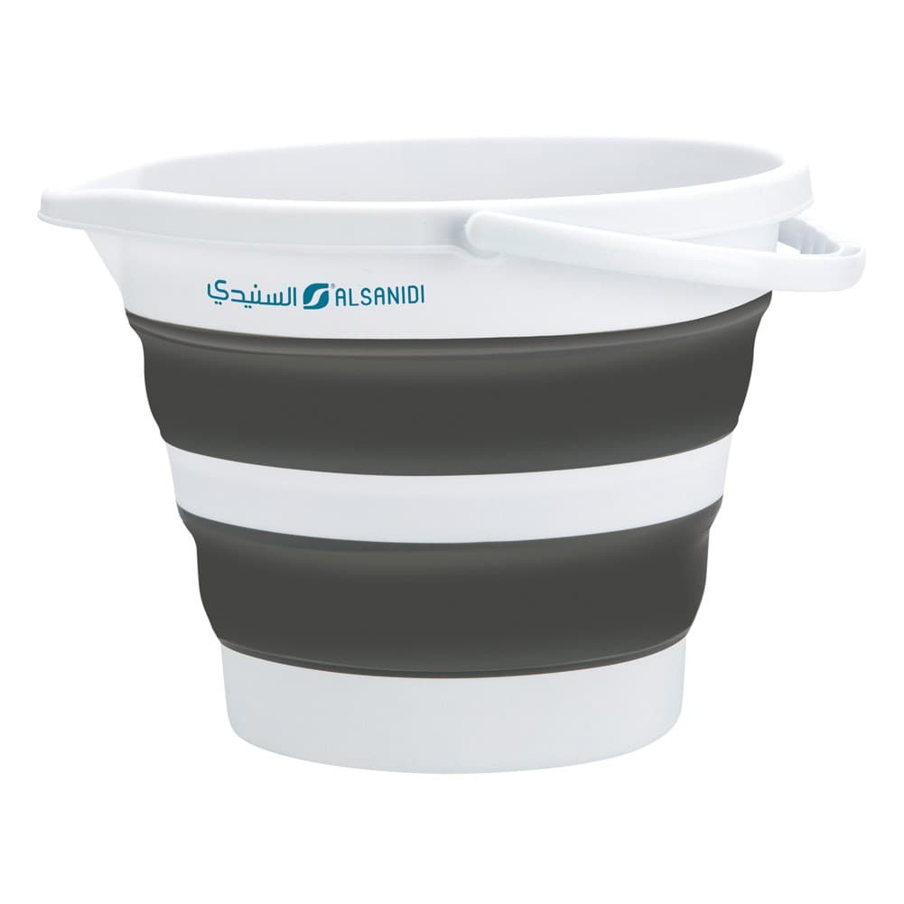 ALSANIDI, Foldable Camping platewashing Bucket, Foldable Polyethylene water bucket, White*Gray, capacity 5 L