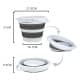 ALSANIDI, Foldable Camping platewashing Bucket, Foldable Polyethylene water bucket, White*Gray, capacity 5 L