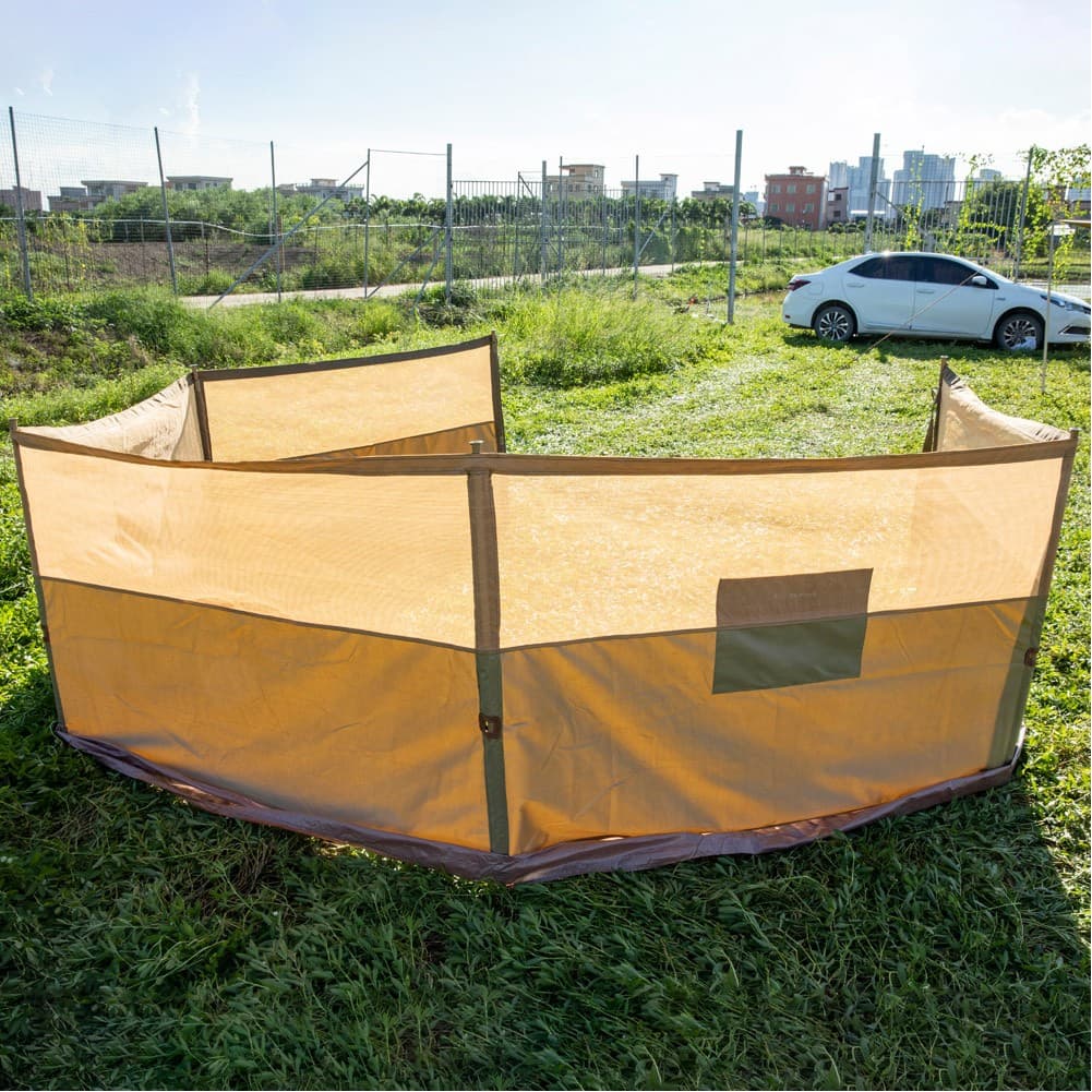 ALSANIDI, Foldable windbreak for trips, Al-Mashab windbreak, Kaki, Size 8*1.25Metre