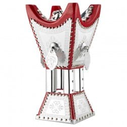 ALSANIDI, Traditional Incense Burner, Red*Silver, Size12*12*24Cm