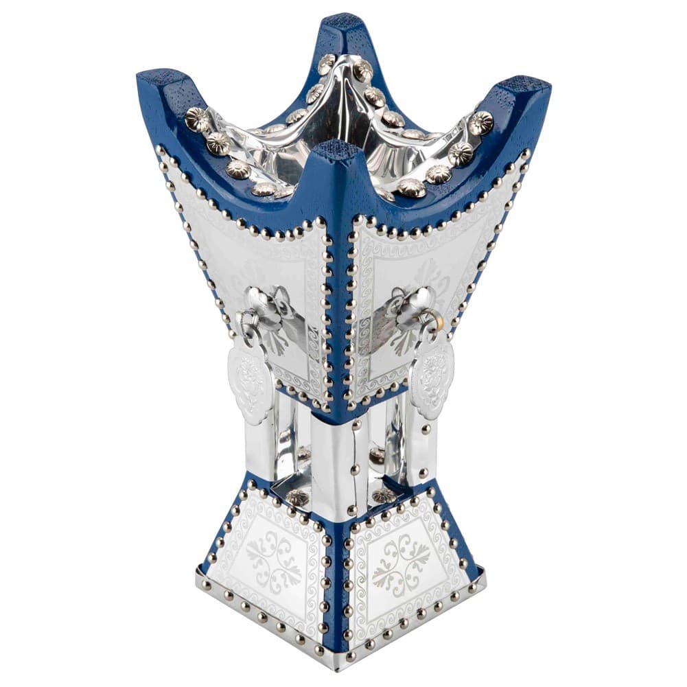 ALSANIDI, Traditional Incense Burner, Silver*Blue, Size12*12*24Cm