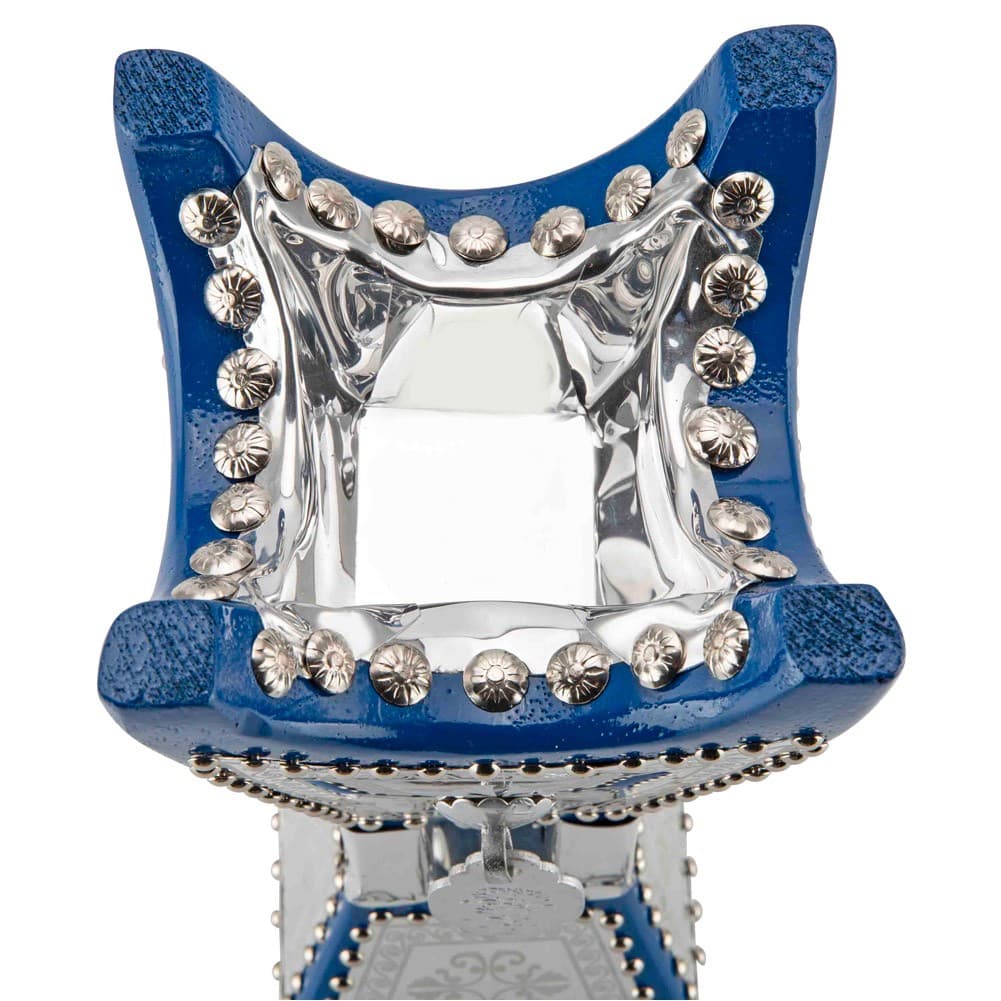 ALSANIDI, Traditional Incense Burner, Silver*Blue, Size12*12*24Cm