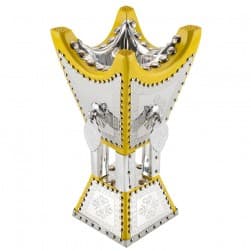 ALSANIDI, Traditional Incense Burner, Silver*Yellow, Size12*12*24Cm
