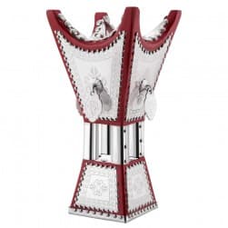 ALSANIDI, Traditional Incense Burner, Red*Silver, Size14*14*29Cm