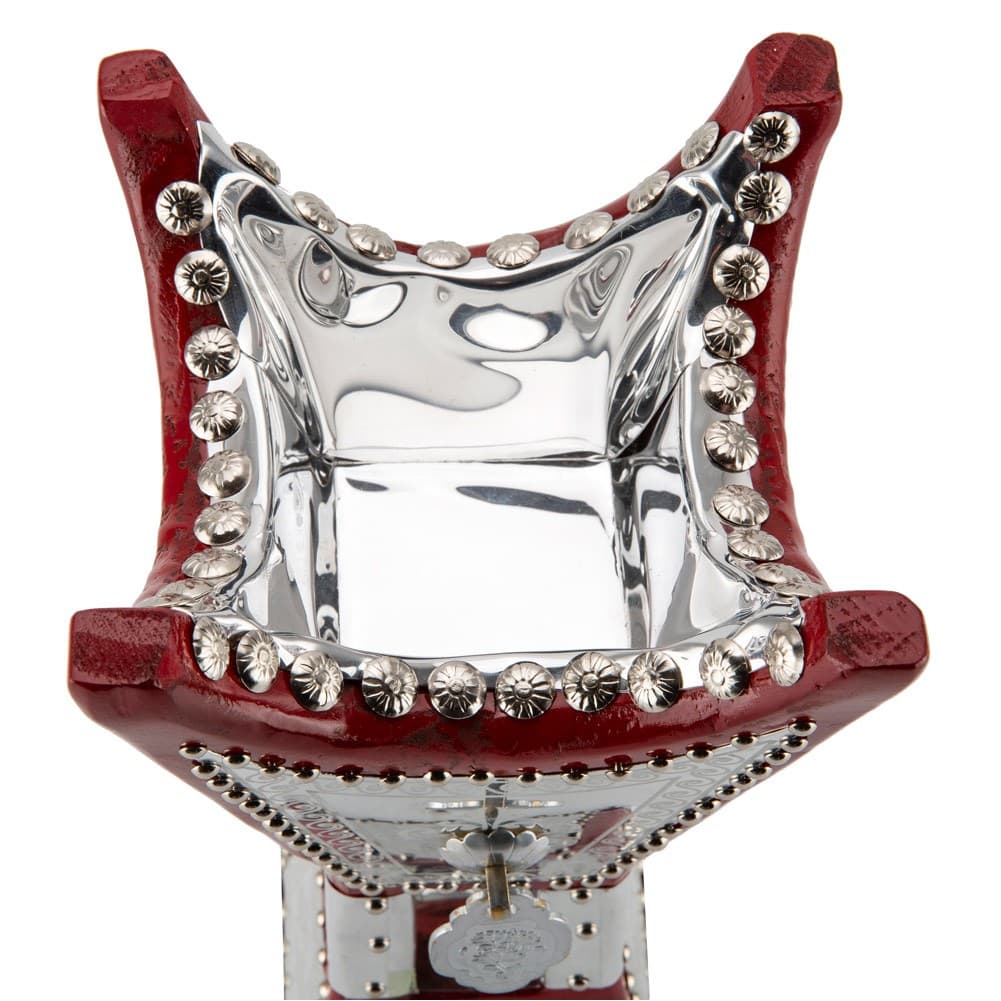 ALSANIDI, Traditional Incense Burner, Red*Silver, Size14*14*29Cm
