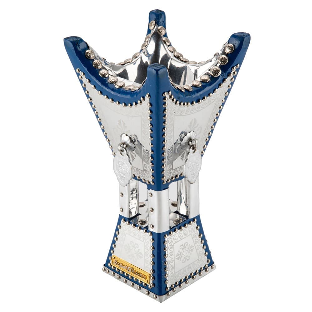 ALSANIDI, Traditional Incense Burner, Silver*Blue, Size14*14*29Cm