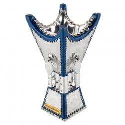 ALSANIDI, Traditional Incense Burner, Silver*Blue, Size14*14*29Cm