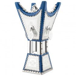 ALSANIDI, Traditional Incense Burner, Silver*Blue, Size14*14*29Cm