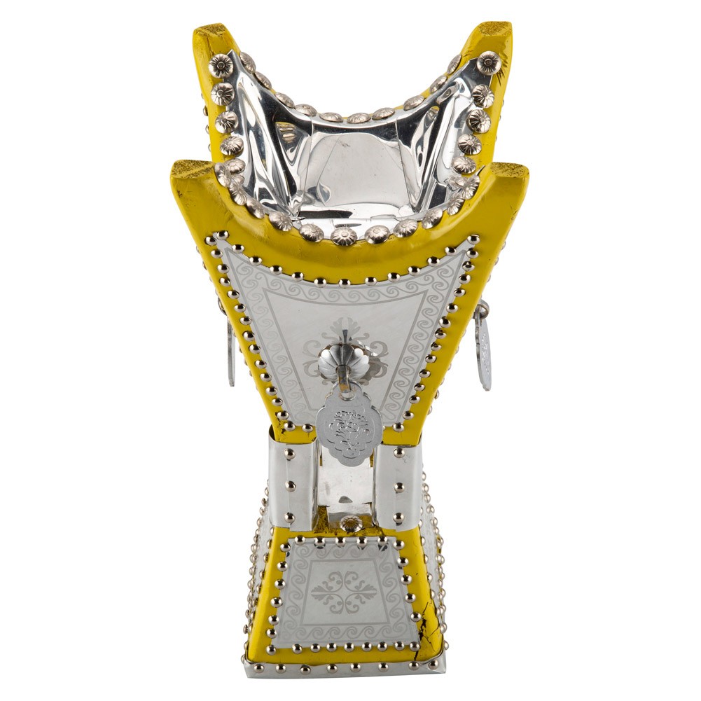 ALSANIDI, Traditional Incense Burner, Silver*Yellow, Size14*14*29Cm